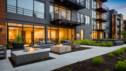 Modern Commercial Real Estate Apartment Building