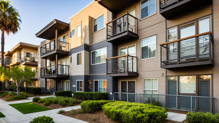 Fototapeta premium Modern Apartment Complex Multifamily 
