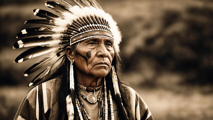 Obraz premium Native American Indian Chief 