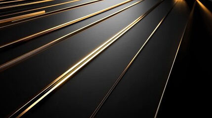 Obraz premium Black & gold abstract lines, minimal. Perfect for luxury, tech, or modern designs.