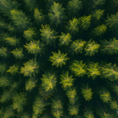 Fototapeta premium Aerial top view forest tree, Rainforest ecosystem and healthy environment concept and background, Texture of green tree forest view from above 