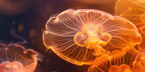 Captivating video footage of the mesmerizing beauty and graceful movements of moon jellyfish