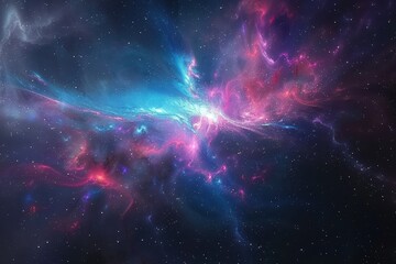 Fototapeta premium Glowing Nebula and Stars in Deep Space