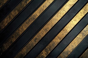 Black and gold diagonal stripes. Perfect for modern designs, backgrounds, or product displays.