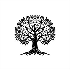 high resolution vector, silhouette, colorful tree image,