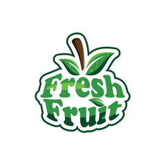 Fresh Fruit letter text effect typography template design