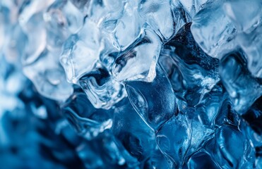 Obraz premium A close-up of ice, with blue and white colors