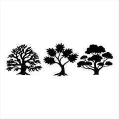 Obraz premium high resolution vector, silhouette, colorful tree image,
