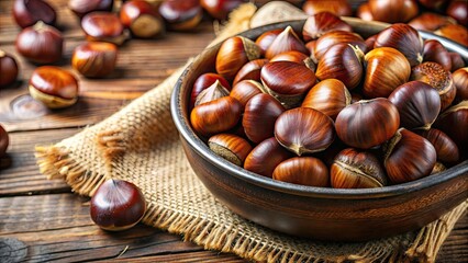 Close up of chestnuts being prepared for cooking, chestnuts, food preparation, culinary, seasonal, autumn, winter