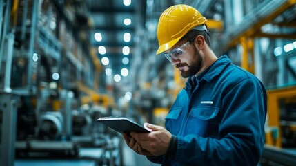 Industrial Worker Using Digital Tablet. - Powered by Adobe