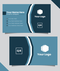 Simple abstract business card design, professional name card template vector