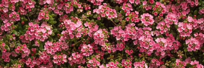 Obraz premium Cluster of small flowers from the Sedum species, a member of the Crassulaceae family.