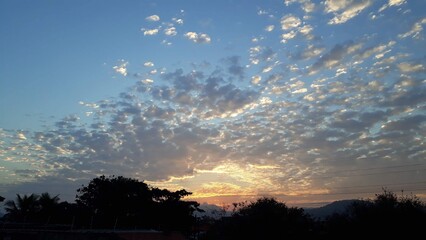 Cloudy sky golden hour
