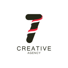 Obraz premium Modern Logo Design for Creative Agencies with Number seven