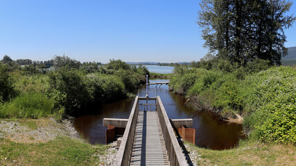 Water lock installed on tidal river tributary