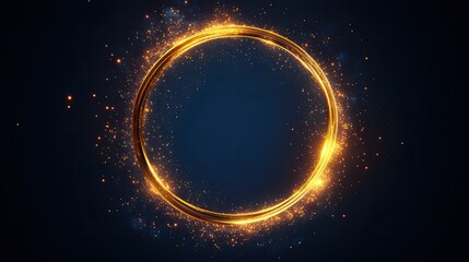 A glowing golden circle with sparkles. Perfect for adding a touch of magic and luxury to your designs.