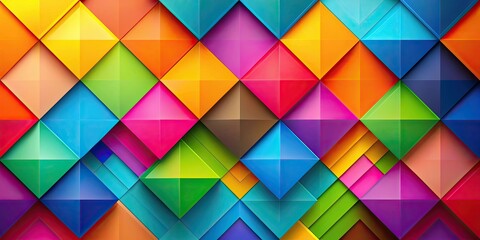 Obraz premium Vibrant geometric shapes overlapping in render, abstract, vibrant, geometric