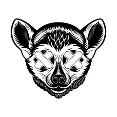 Vector head lemur engrave style © Blackthief