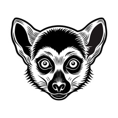 Vector head lemur engrave style © Blackthief