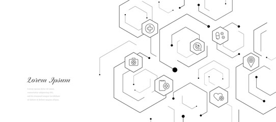 幾何学 抽象 六角形 医療 科学 アイコン 背景