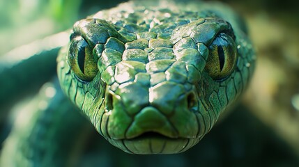 Fototapeta premium close up of a green snake