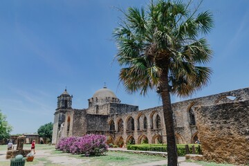 Obraz premium Exterior of The Historic Mission San Jose, San Antonio, Texas, United States of America.