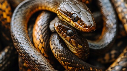 Fototapeta premium Close up of snakes tangled together