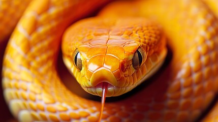 Obraz premium Close-up of a vivid orange snake in natural habitat
