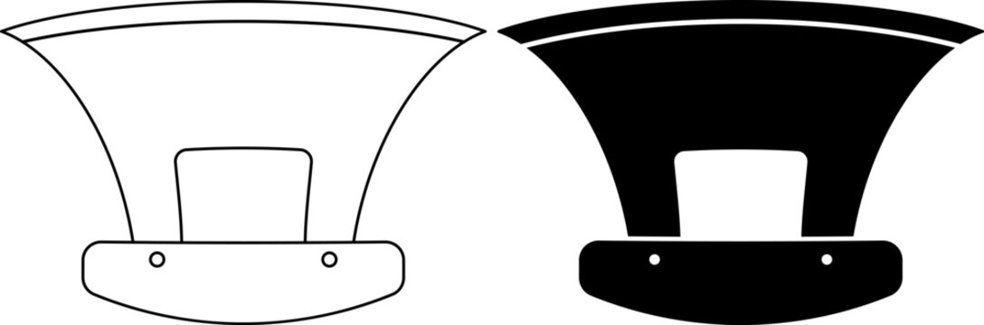 outline silhouette ulu knife icon set