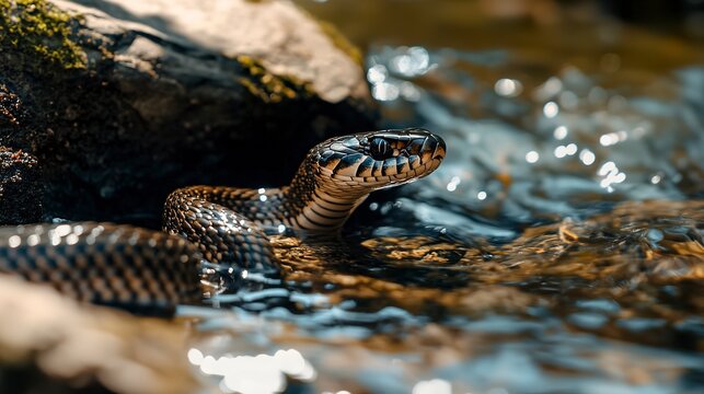 northern snake tree nerodia sipedon water climbing wildlife reptile amphibian nature wild viper scale slither