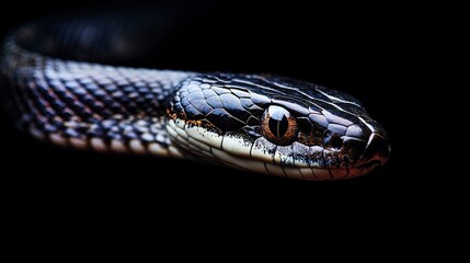 Fototapeta premium Single snake on dark background