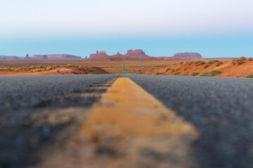 Desert road through Monument Valley Arizona Utah