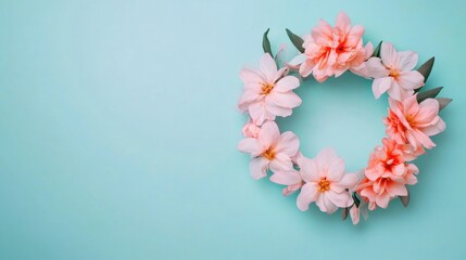 Obraz premium A stunning floral wreath featuring delicate spring flowers perfect for home decor