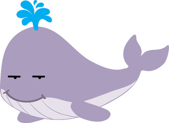 cute whale cartoon, sea animal