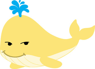 cute whale cartoon, sea animal