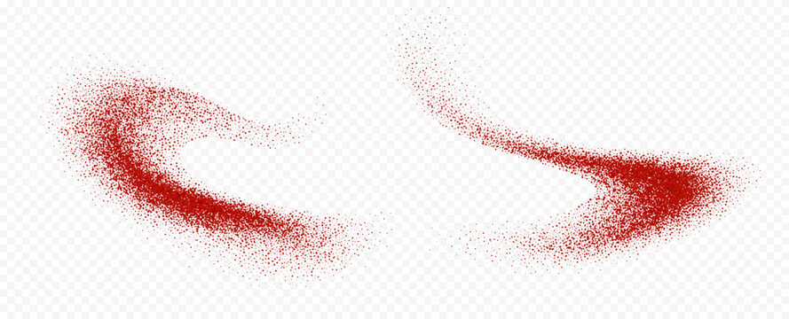 Chili powder splash, dried pepper explosion, flying spicy paprika burst, dynamic seasoning splatter. Vector illustration.