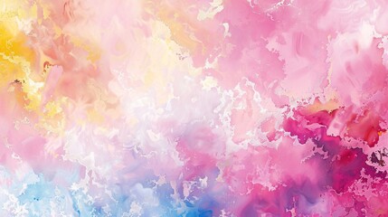 Fototapeta premium A vibrant abstract artwork featuring swirling colors of pink, yellow, and blue.