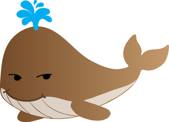 cute whale cartoon, sea animal