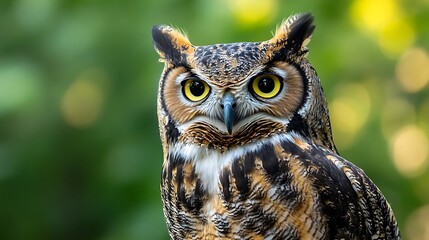 Fototapeta premium Close-up Portrait of a Great Horned Owl