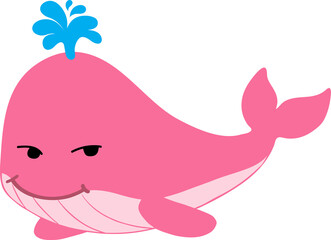 cute whale cartoon, sea animal