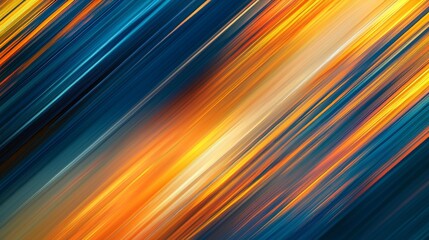 Abstract background formed by diagonal stripes of light, with predominance of orange and blue, conveying speed and movement