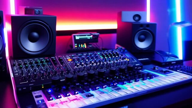 dj mixer and headphones on a mixer