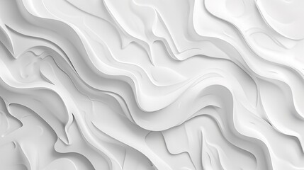 Fototapeta premium Abstract white 3D background with flowing curves.