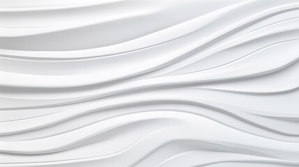 Abstract white background with flowing wave pattern.