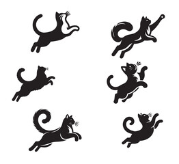 silhouettes of cats