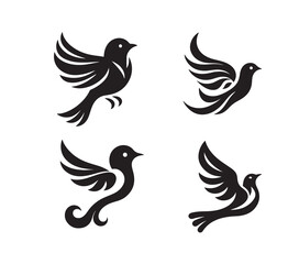 set of birds vector