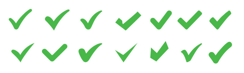 Approval check icon isolated, set quality sign, tick