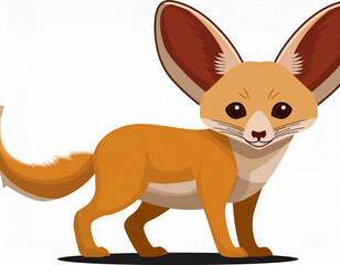 Obraz premium Cute cartoon fox isolated on a white background. Vector illustration.
