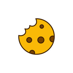 cookie icon. Filled outline style sign symbol.