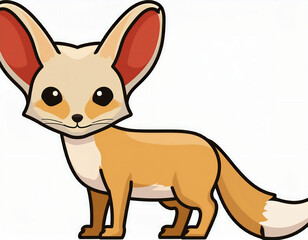 Fototapeta premium Cute cartoon fox isolated on a white background. Vector illustration.